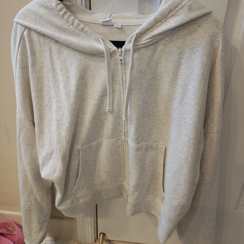 GAP Heathered Gray Zip-Up Hoodie
